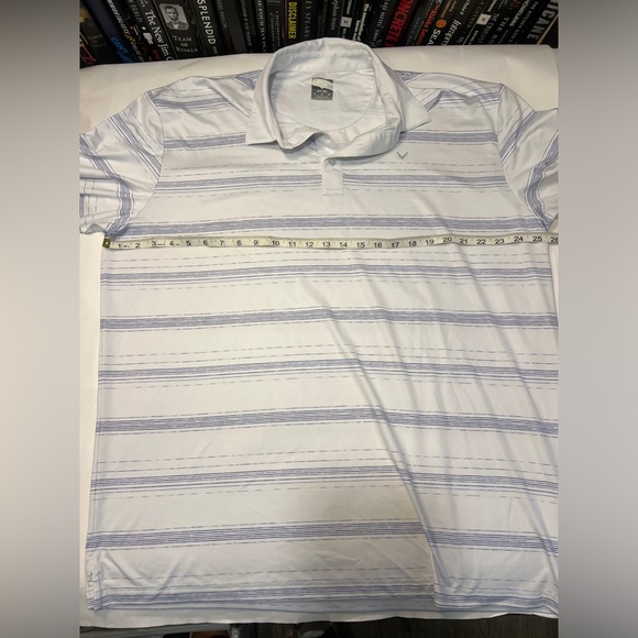 Callaway Men's Opti-Dri Striped Polo Shirt White & blue stripes | size XL - Picture 4 of 6